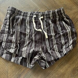 Billabong shorts, navy and white striped, size medium